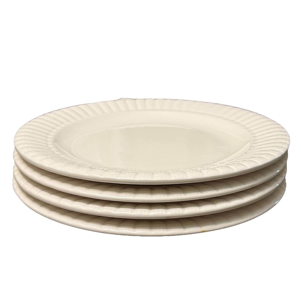Pier 1 Lunca Blanca White Salad Plate Set of 4 Dishwasher Safe 8" - Picture 3 of 8